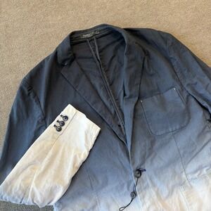 PAISLEY & GRAY Slim Fit Suit Blazer Blue Dipped Dye XL Linen Sport Jacket Coat